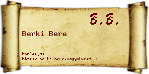 Berki Bere névjegykártya